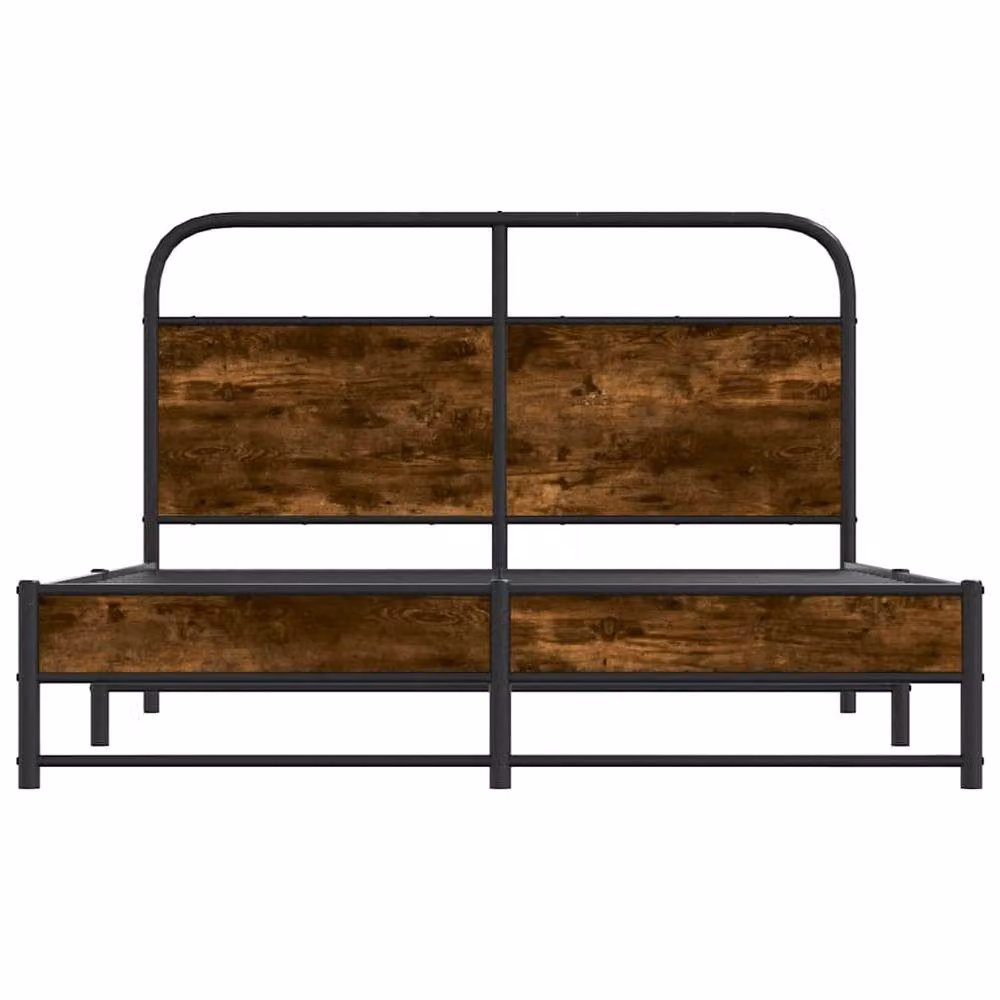 Berkfield Home Bed Frame in Smoked Oak Brown, W: 140 cm, D: 200 cm – 3