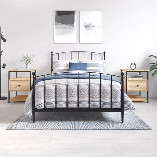Berkfield Home Set of 2 Bedside Cabinets in Sonoma Oak Brown, W/D/H: 40 x 42 x 56 cm