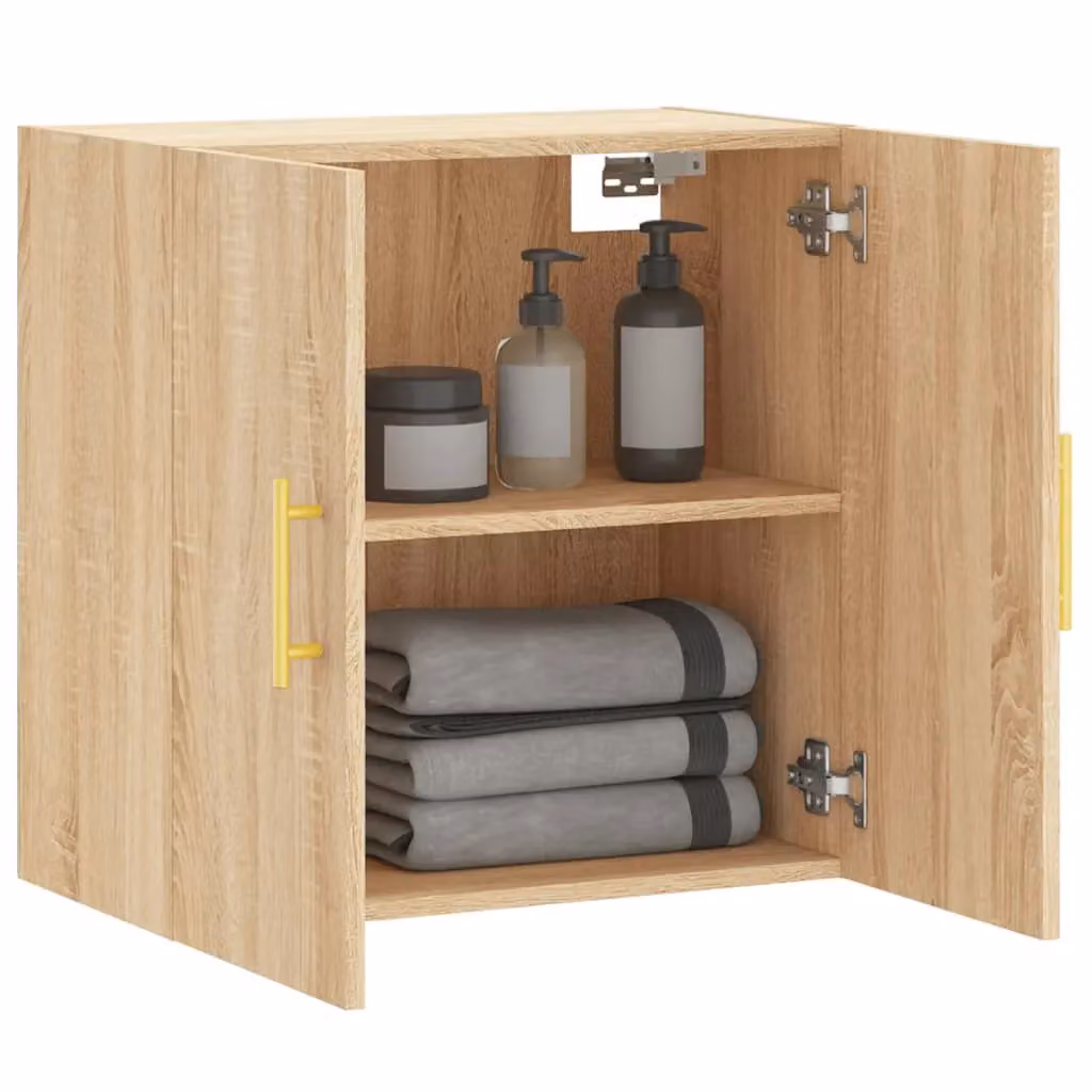 Berkfield Home Wall Mounted Cabinet in Sonoma Oak Brown, W/D/H: 60 x 31 x 60 cm – 2