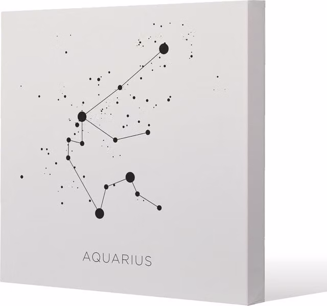 Benjamin Tate Design LTD Aquarius Star Constellation Zodiac Abstract Canvas Wall Art, White, Width: 101 cm