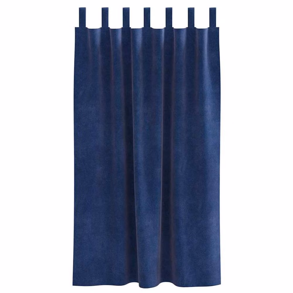 Berkfield Home Beautiful Navy Blue Velvet Blackout Curtains with Hanging Loops, 2 Pack, W: 140.5 cm, H: 177 cm – 4
