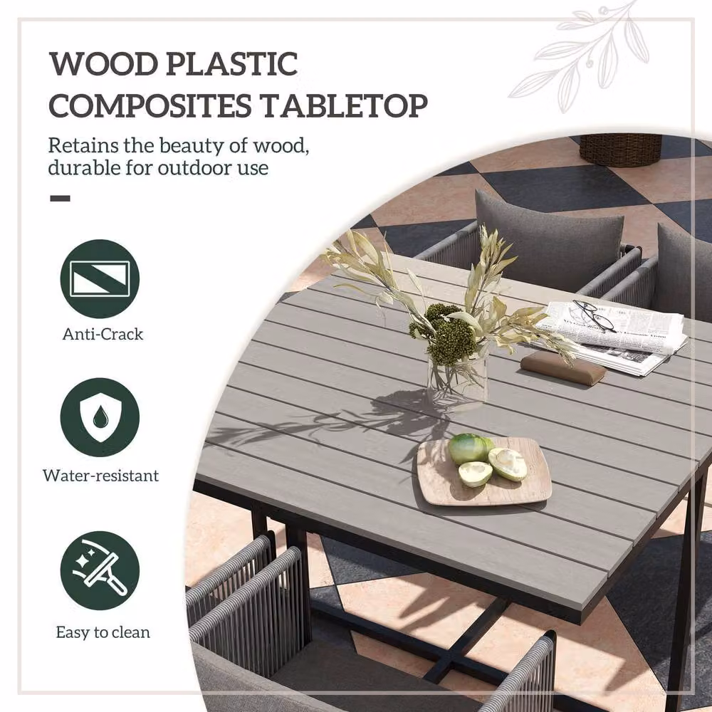 ERGOVEXA 4 Seater Rattan Cube Garden Furniture Set in Grey – 6