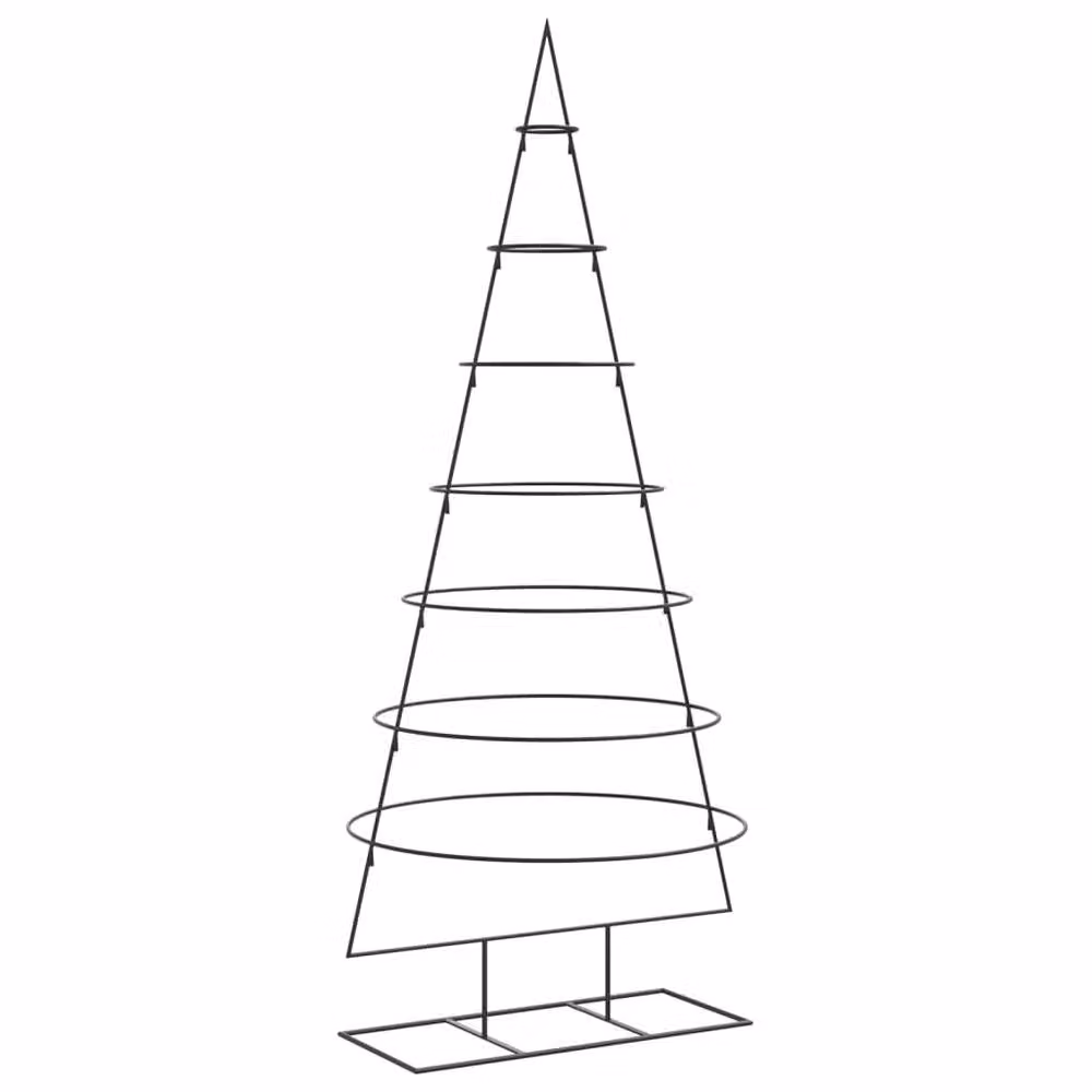 Berkfield Home Modern Metal Christmas Tree in Black, Height: 180 cm – 2