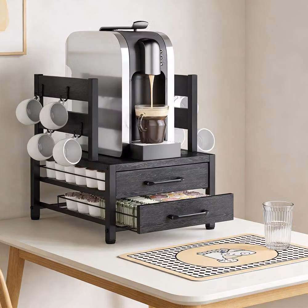 FORGEVIO Black Coffee Capsule Holder Rack Countertop Storage Organizer, Width: 50 cm – 6
