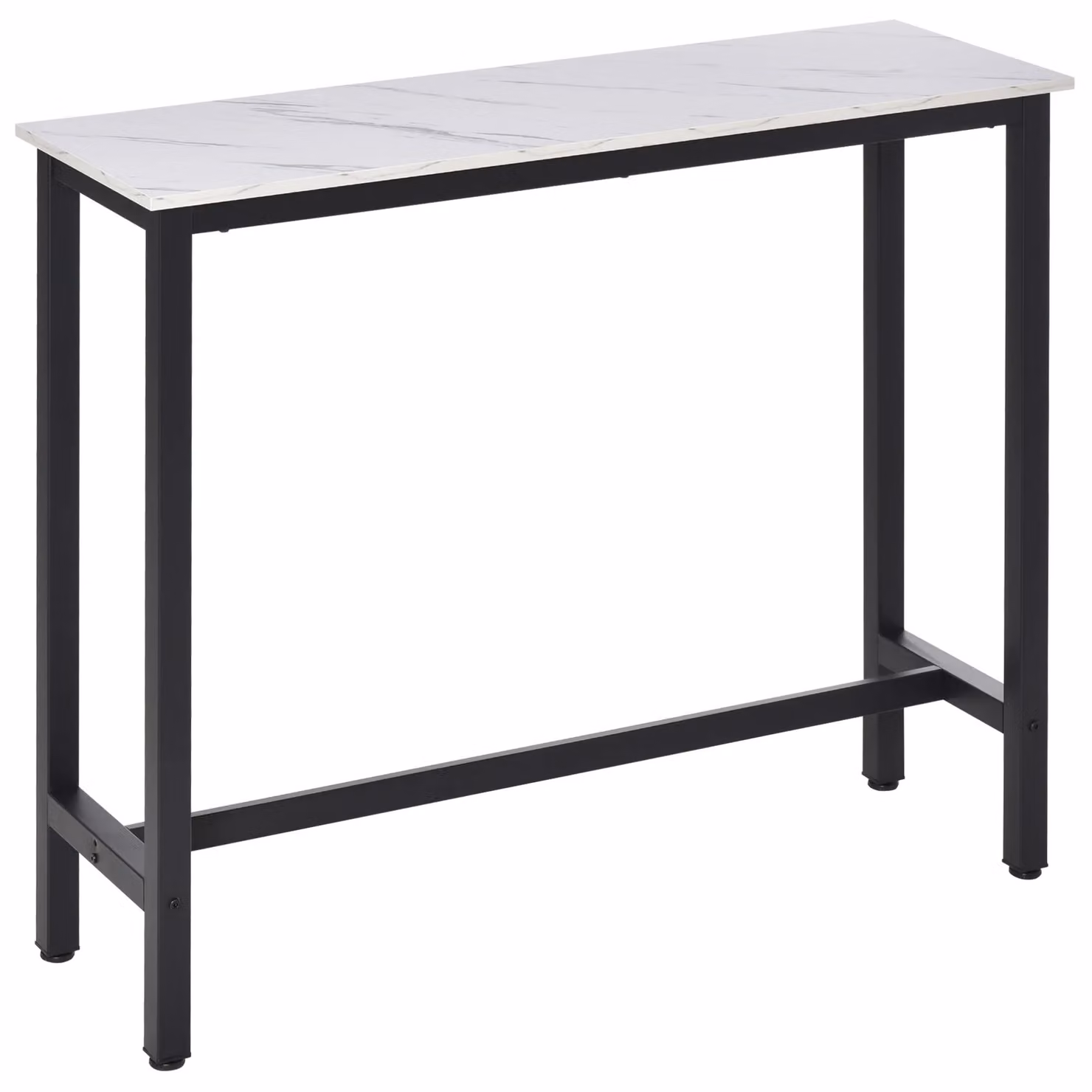 HOMCOM White Industrial Bar and Coffee Table with Metal and MDF Construction – 2