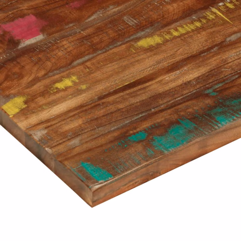 Berkfield Home Rectangular Solid Reclaimed Wood Table Top, Brown, W: 140 cm, D: 60 cm, H: 2.5 cm – 4
