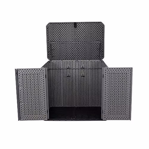 Lifetime Grey Plastic and Steel Low Cabinet Horizontal Storage Shed W/D/H: 146.0 x 128.0 x 94.0 cm – 5
