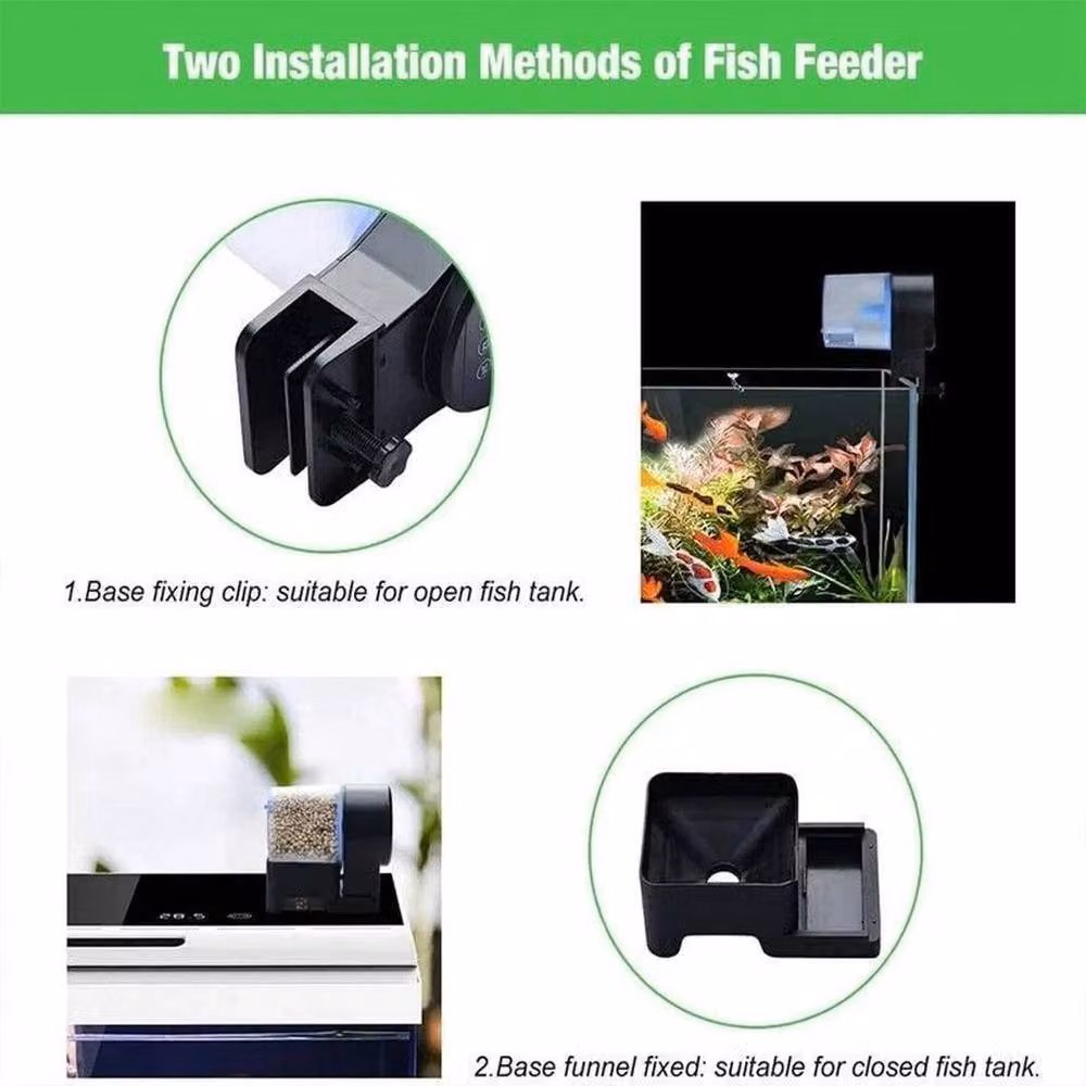 KORVIXA Adjustable Auto Fish Feeder in Black, 30 cm – 4