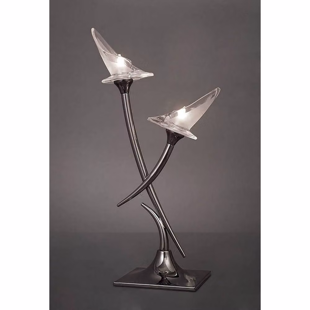 Netlighting Flavia Table Lamp with 2 G9 Lights in Black and Chrome – 2