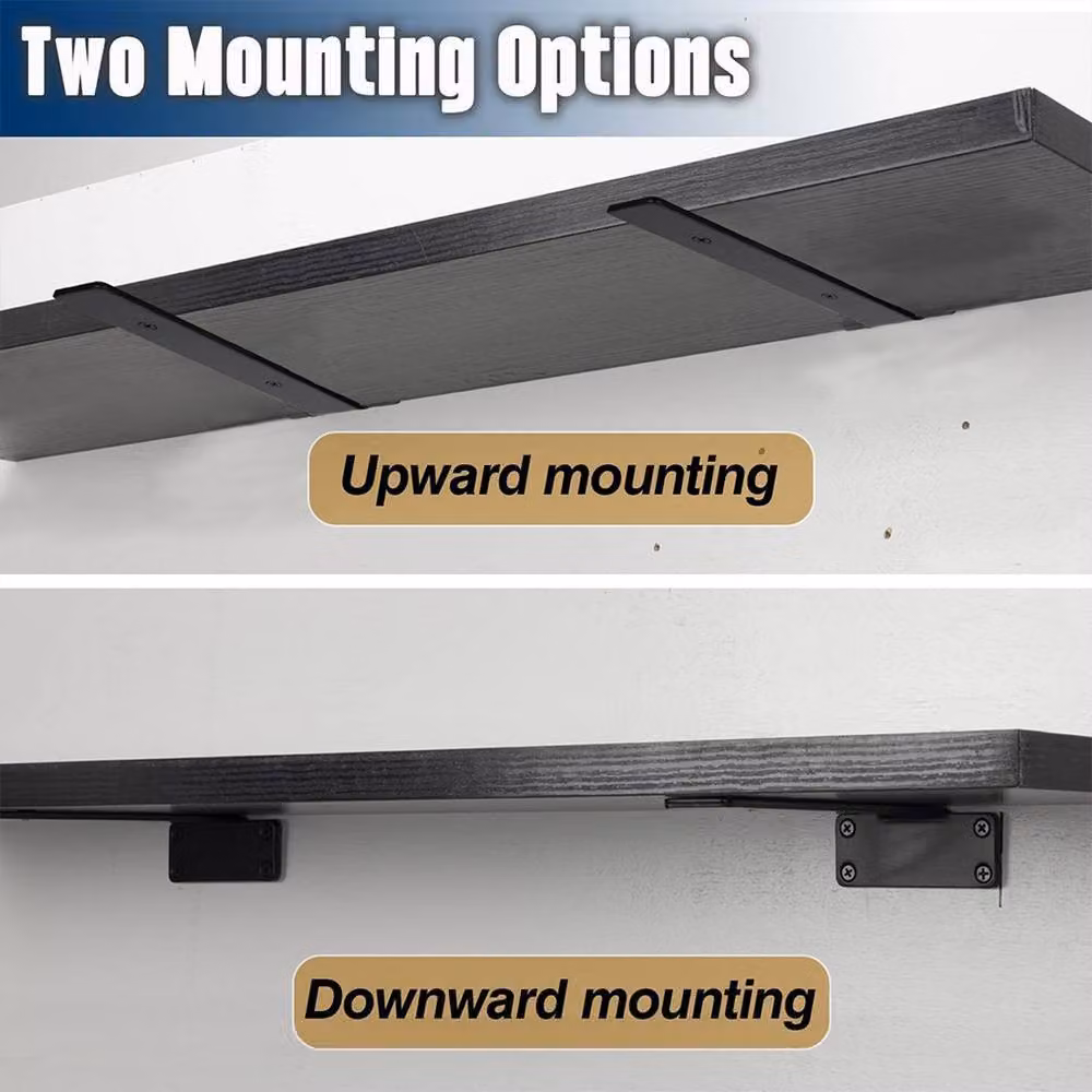 Havendro 6-Piece Black Cast Iron Floating Shelf Brackets, 20 cm – 3