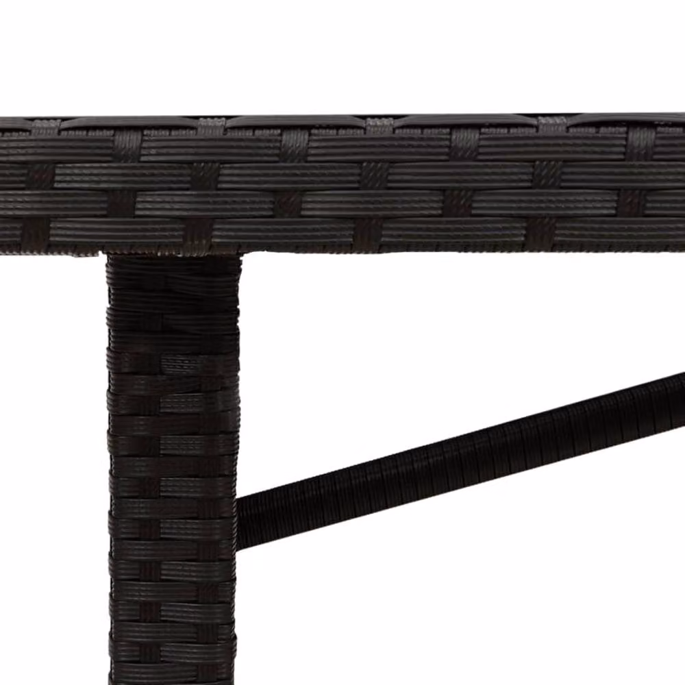 Berkfield Home Extendable Rectangular Garden Table with Glass Top in Black, W/D/H: 190 x 80 x 75 cm – 7