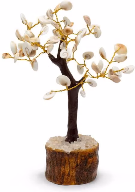 KDMD Large White Gomati Chakra Circle Tree with 60 Stones for Meditation and Decor – 1