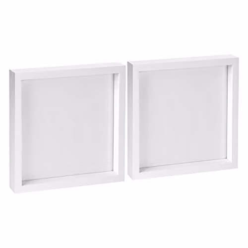 Nicola Spring White Square 3D Box Photo Frames, Pack of 2