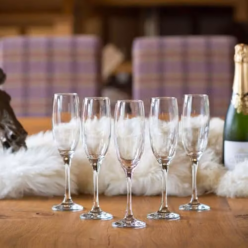 Argon Tableware Classic Champagne Flutes, Set of 6, 220ml, Blue and Transparent – 3