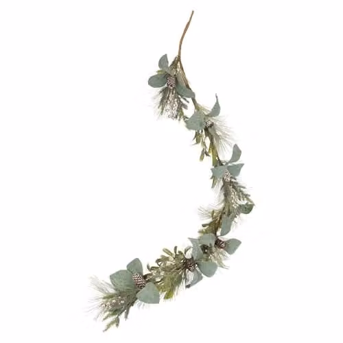 VFM e-Store Christmas Garland Decoration in White and Multicolour, W: 130 cm, D: 22 cm