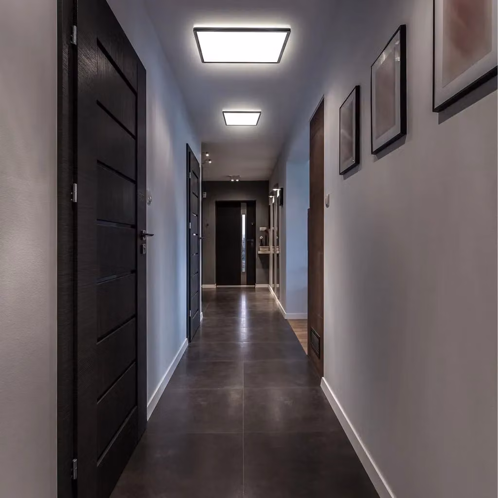 B.K.Licht Black Square LED Ceiling Light, 22W, 3000Lm, 4000K Neutral White, Ultra-Flat Indirect Backlight, IP20 – 3
