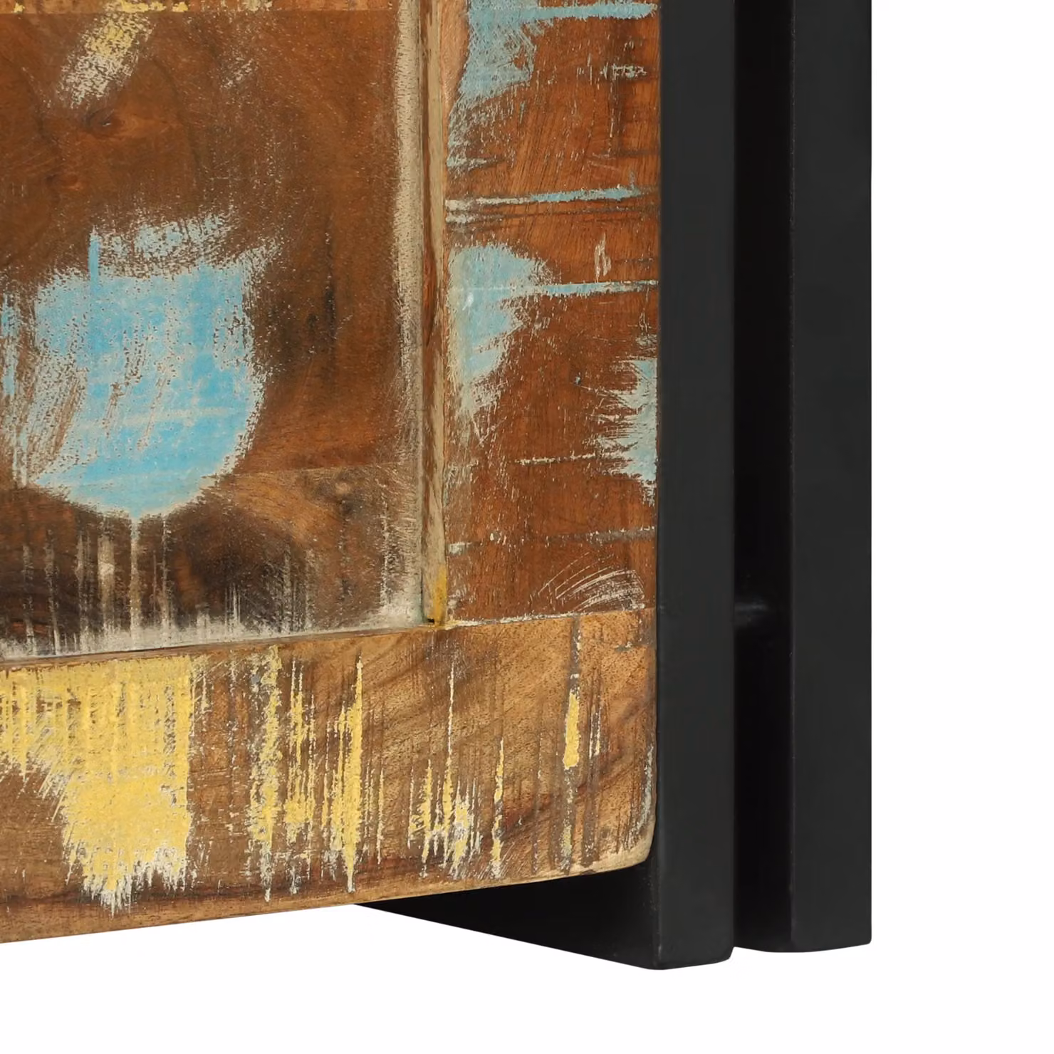 Berkfield Home Rustic Acacia Wood Storage Box, Brown and Black, W/D/H: 40 x 40 x 40 cm – 7