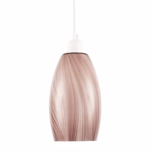 Happy Homewares Modern Brown Marble Effect Glass Cylindrical Pendant Light Shade W/D/H: 20 x 12 x 12 cm – 1