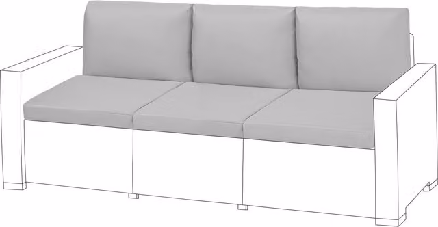 Gardenista Grey Water Repellent Polyester Outdoor Garden Rattan Furniture Replacement Cushion Set of 6