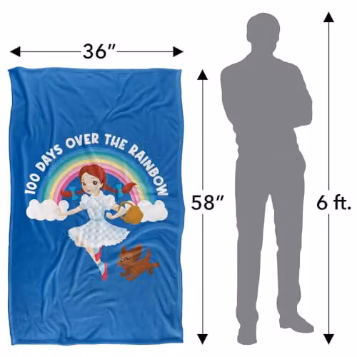 Warner Bros. Wizard Of Oz 100 Days Over The Rainbow Super Soft Silky Touch Fleece Throw Blanket, Multicolour, W: 91 cm, D: 147 cm – 4