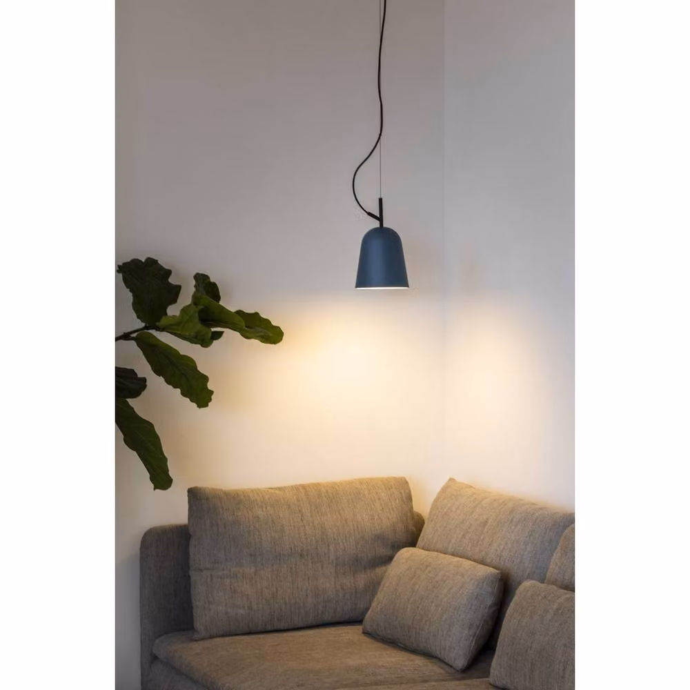 Netlighting Studio Dome Pendant Ceiling Light in Matt Black and Blue – 6