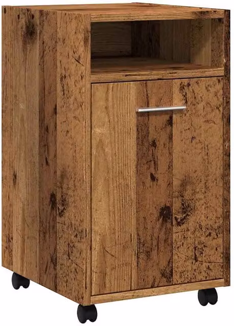 Berkfield Home Classic Cabinet with Wheels in Brown, W/D/H: 33 x 38 x 60 cm – 1