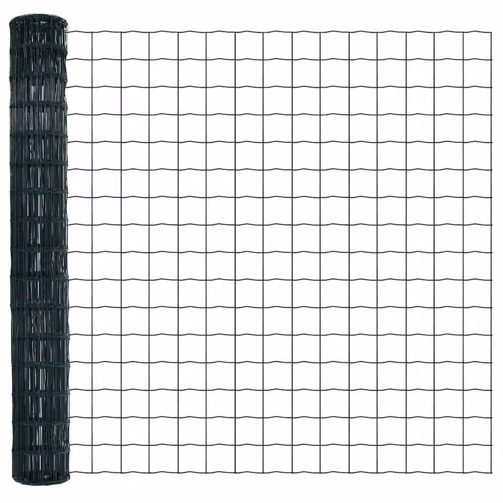Berkfield Home Green Euro Fence PVC Coated Steel Rectangular Mesh 1.6 x 10 m – 3