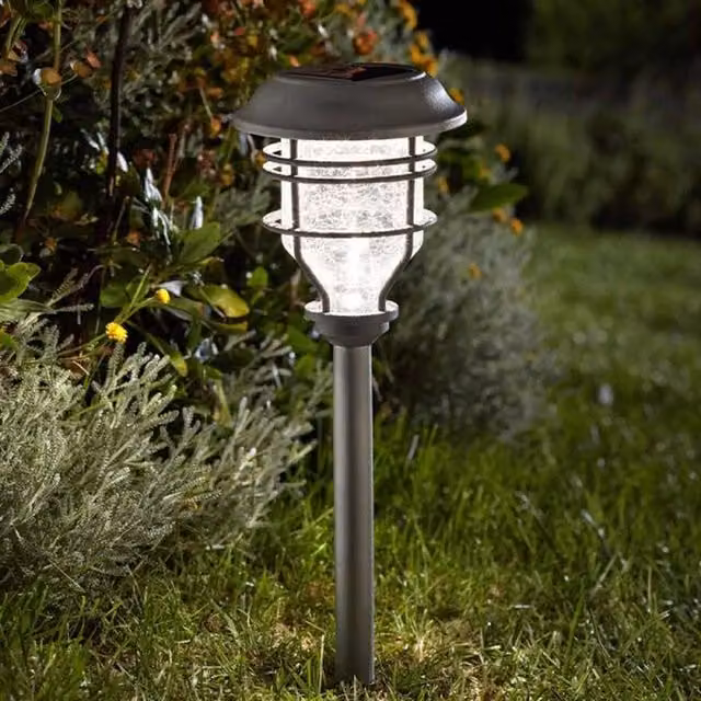 Garden Mile Solar LED Pathway Stake Lantern in Silver