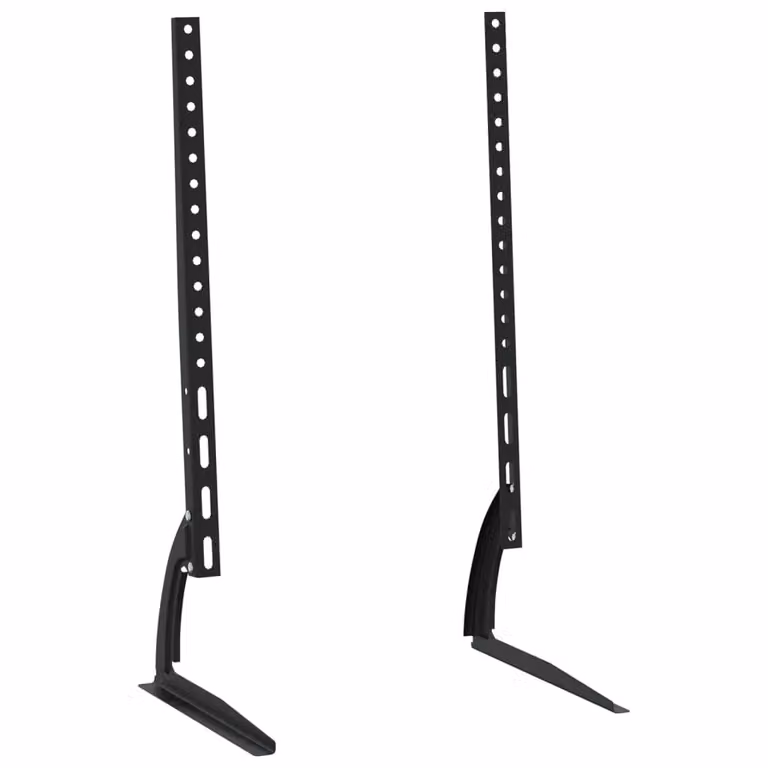 Berkfield Home Set of 2 Black Metal TV Stands for 37-75 Inch Screens, Max VESA 600x400 mm and 45 kg Capacity