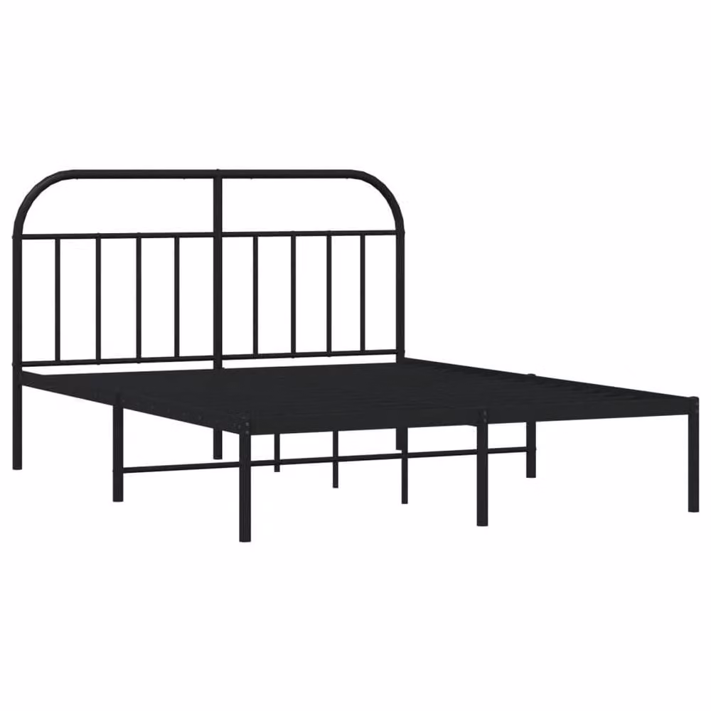 Berkfield Home Metal Bed Frame with Headboard in Black, W/D/H: 140 x 200 cm – 2