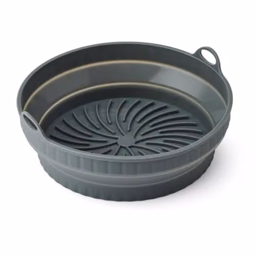 KitchenCraft Reusable Round Silicone Air Fryer Liner in Grey or Purple, W/D/H: 20 x 20 x 6 cm