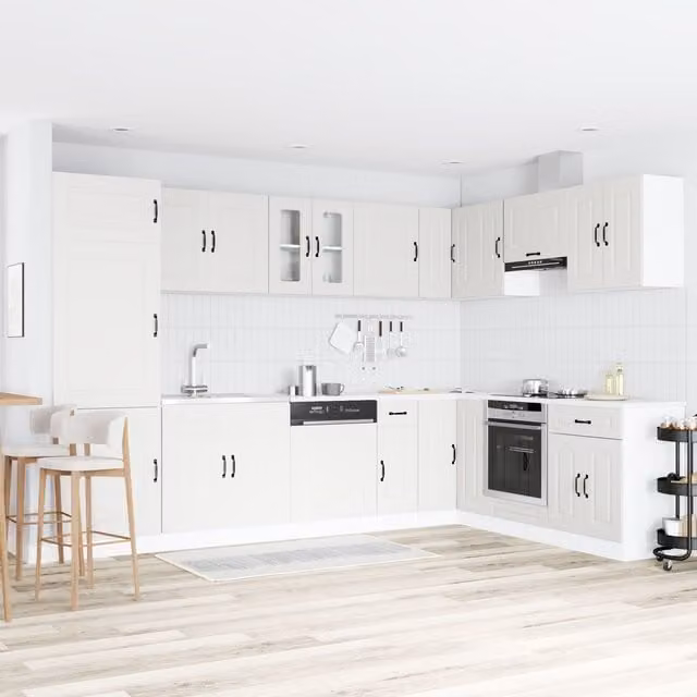 Berkfield Home Kalmar Modern Freestanding Kitchen Sink Unit in White Matt Engineered Wood