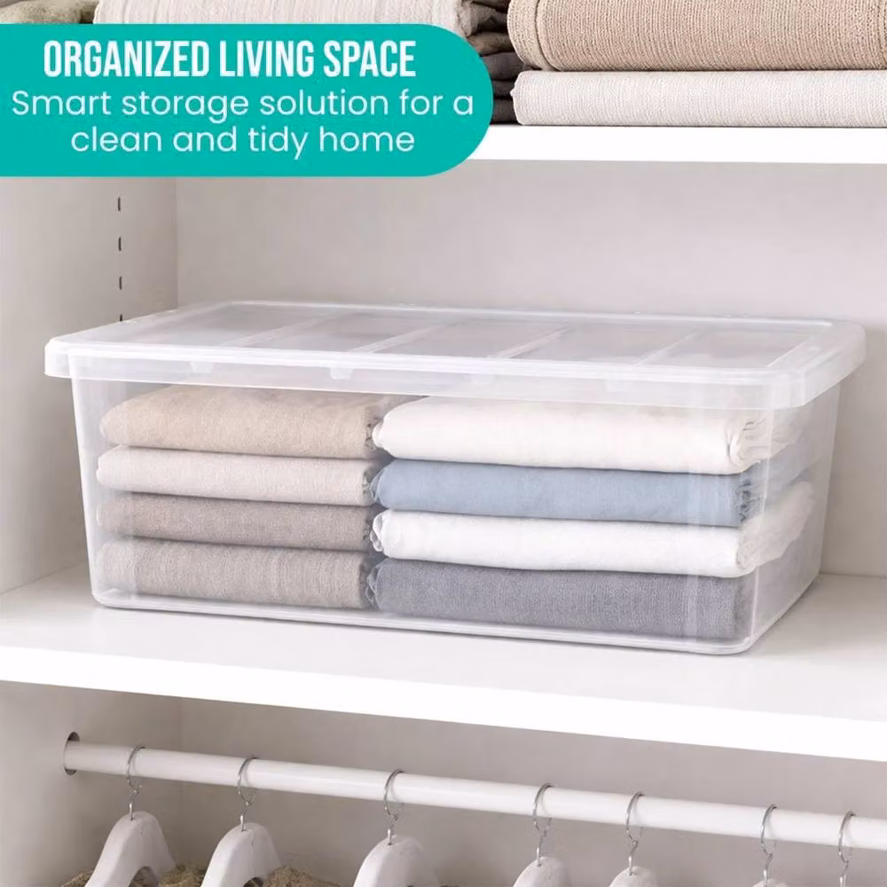 PAWNORA 5 Pack Stackable Plastic Storage Boxes with Lids, 5L, Transparent – 2
