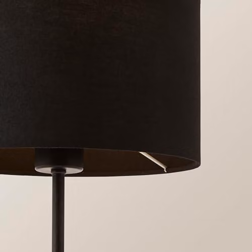 ValueLights Kaiden Dome Table Lamp with Black Fabric Drum Shade – 3