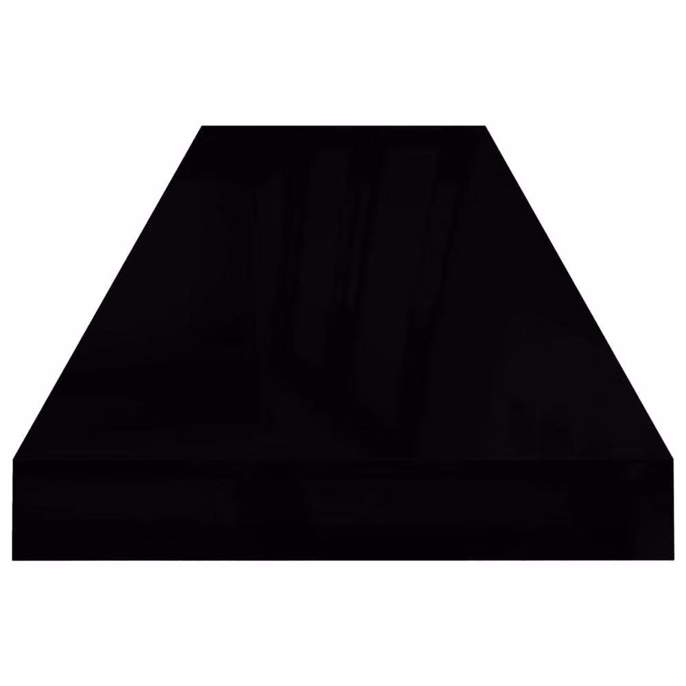 Berkfield Home Set of 2 Floating Wall Shelves in High Gloss Black, W: 90 cm, D: 23.5 cm, H: 3.8 cm – 4
