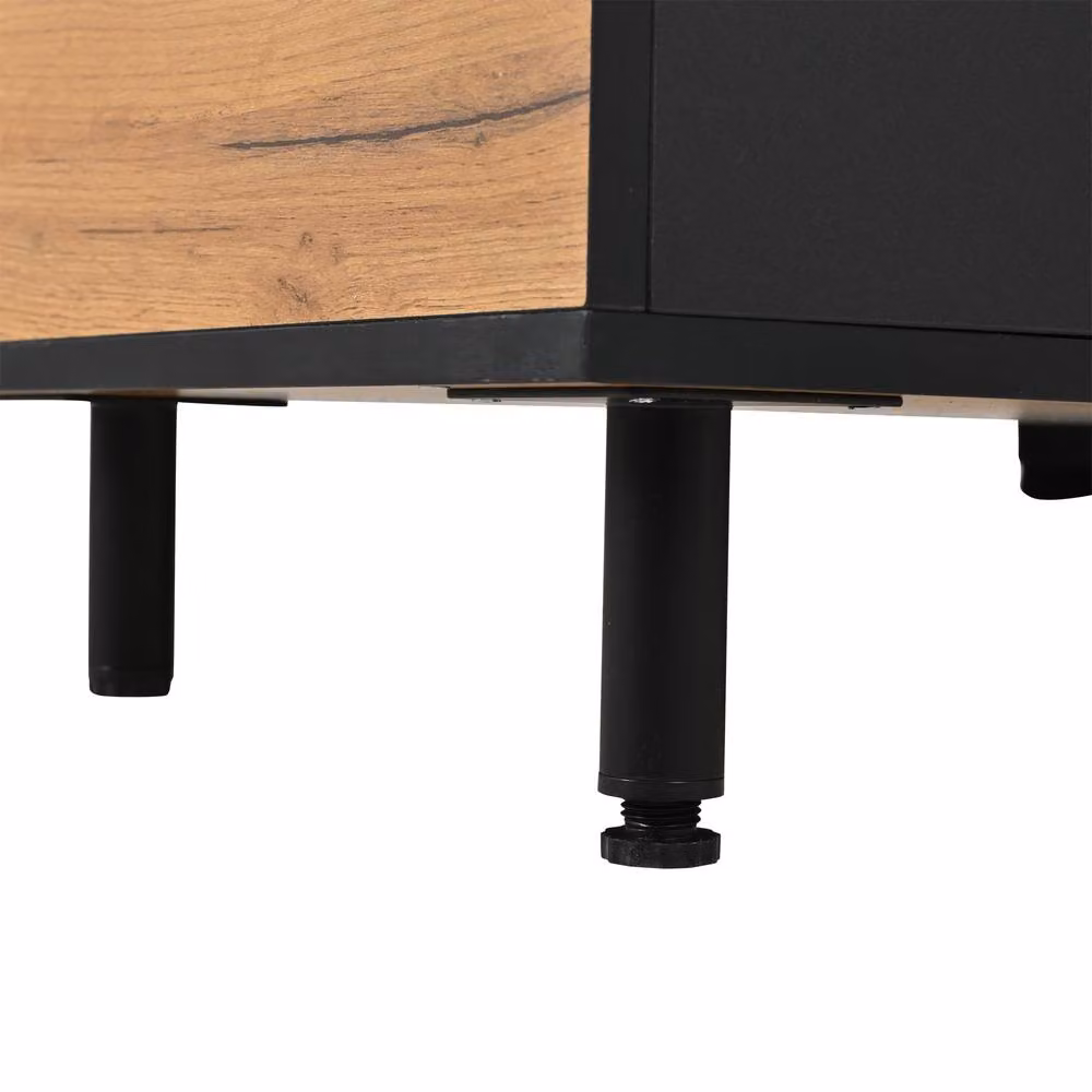Merax Oak Effect TV Stand in Light Oak with Drawer and 3 Doors for TVs up to 75 inch – 8