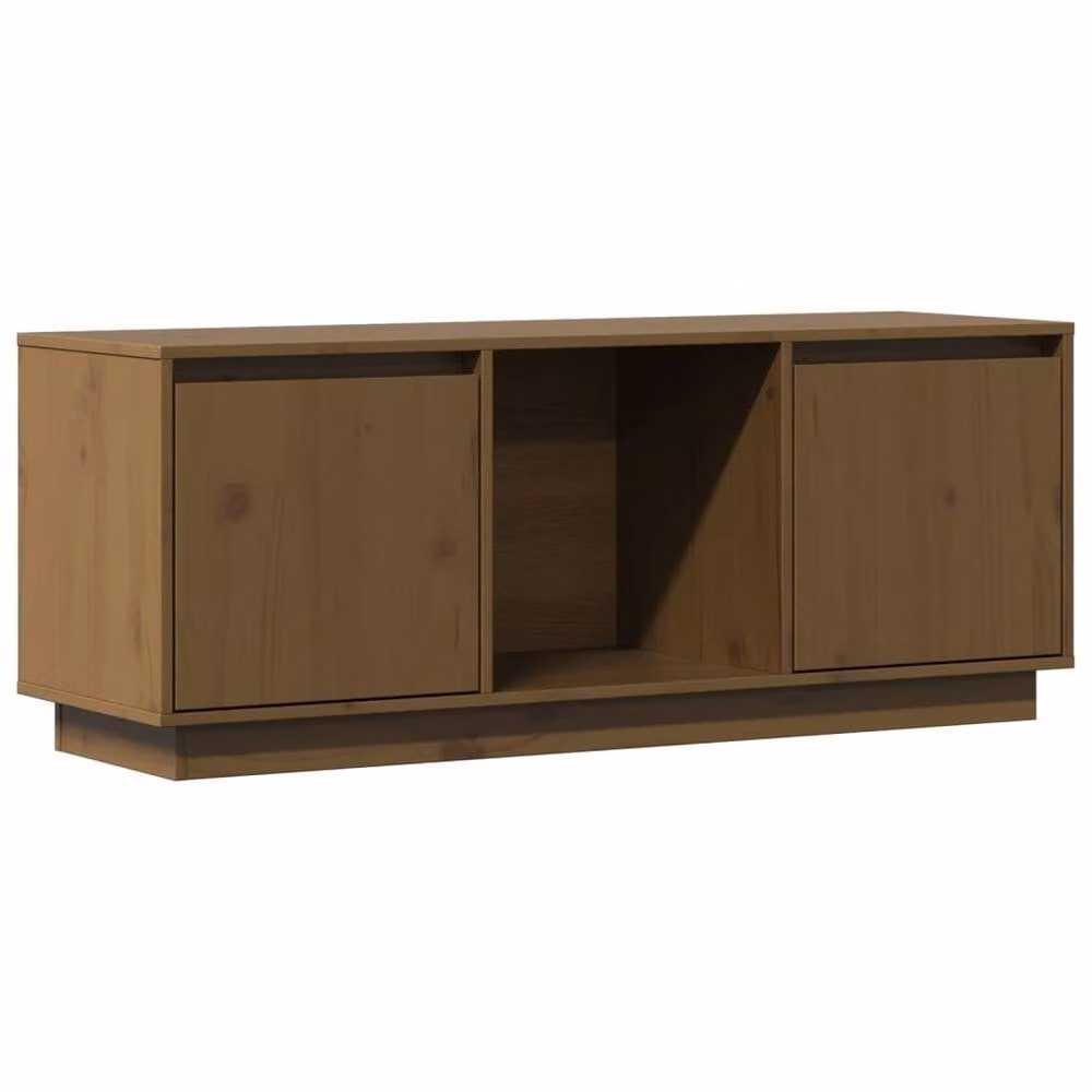 Berkfield Home TV Cabinet in Honey Brown Solid Pine Wood, W/D/H: 110.5 x 35 x 44 cm – 2