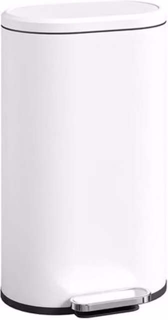 NESTLUNE Slim Rectangular Pedal Bin with Soft-Close Lid, White, W: 80 cm, D: 30 cm, H: 100 cm