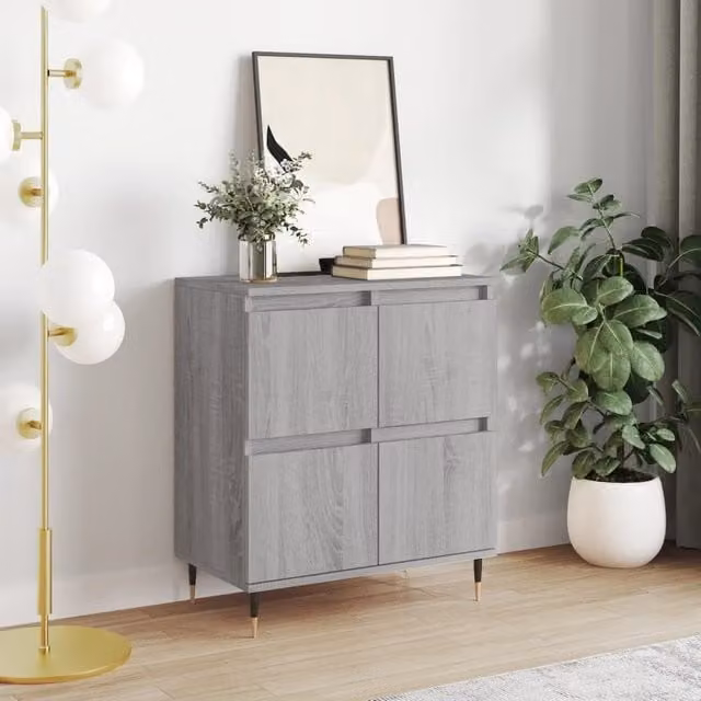 Berkfield Home Grey Sonoma Sideboard in Engineered Wood, W/D/H: 60 x 35 x 70 cm