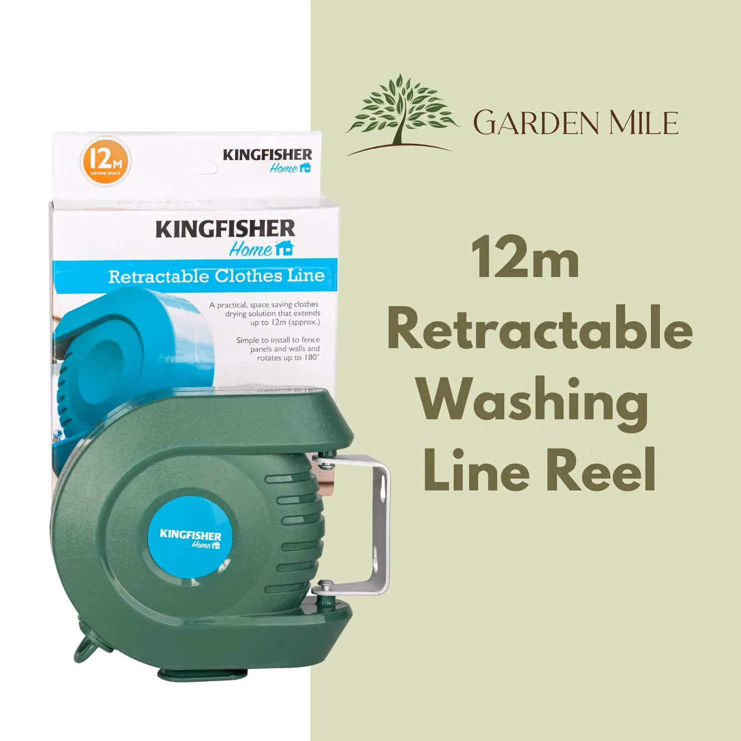 Marco Paul Retractable Wall Mounted Washing Line with 12m Hanging Space in Green – 2