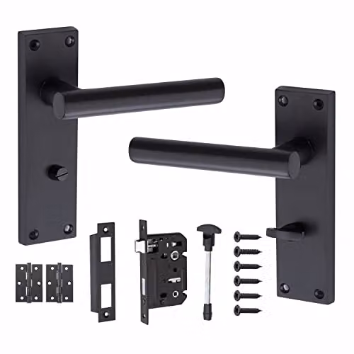 Golden Grace T-Bar Backplate Door Handle Pack in Matt Black – 1