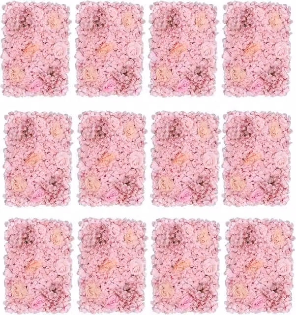 Trimming Shop Pink Mixed Floral Artificial Flower Wall Panels