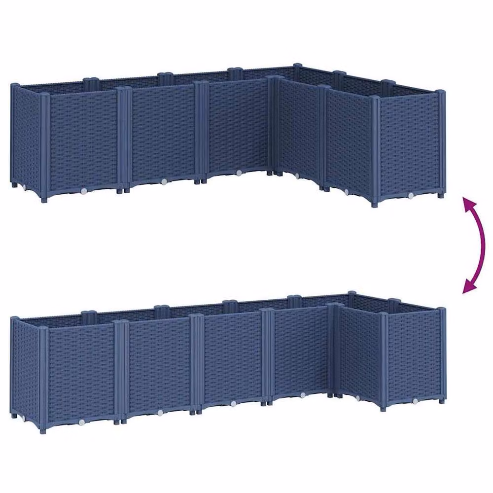 Berkfield Home Garden Planter Tub in Blue and Grey, W/D/H: 160 x 120 x 53 cm – 4