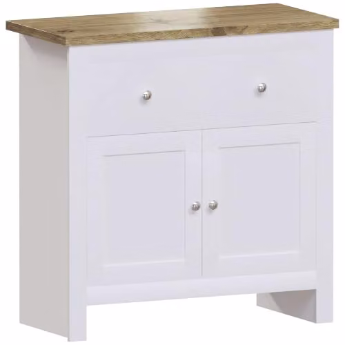 Vida Designs Arlington 2 Door 2 Drawer Sideboard in White and Silver – 2