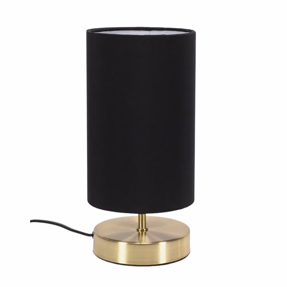 ValueLights Francis Pair of Dimmable Touch Table Lamps in Black and Brushed Gold – 2