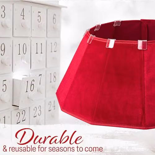 Deco Express Red Velvet Christmas Tree Skirt – 5