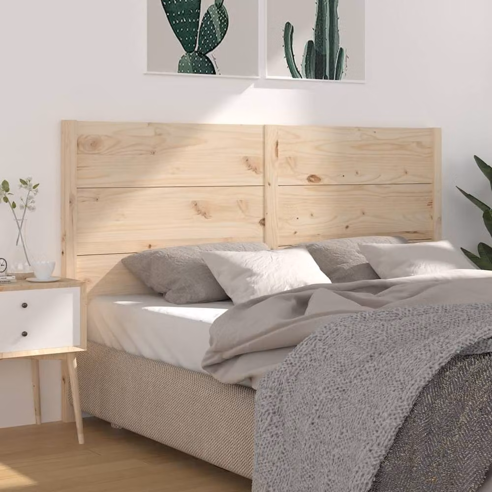 Berkfield Home Rustic Solid Wood Pine Headboard in Natural, W/D/H: 206 x 4 x 100 cm – 2