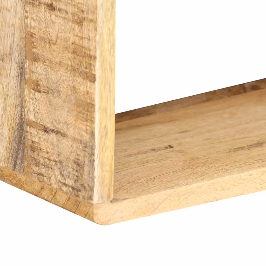 Berkfield Home 3 Piece Wall Mounted Cube Shelf Set in Brown Solid Mango Wood – 2