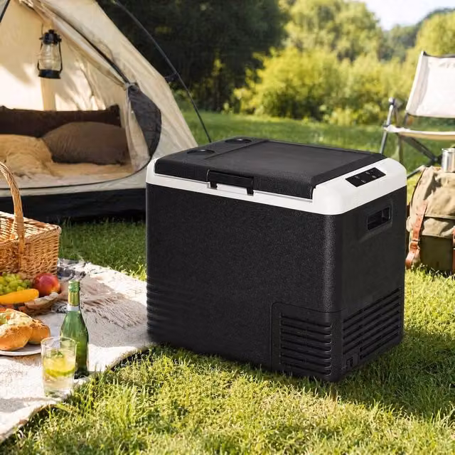 STILVORA 50L Portable Car Fridge Freezer with LED Panel, Black