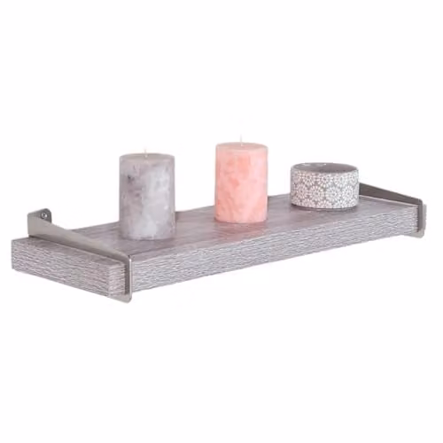 Core Products Grey Oak Effect Wall Shelf with Slide-On Brackets, Width: 60 cm